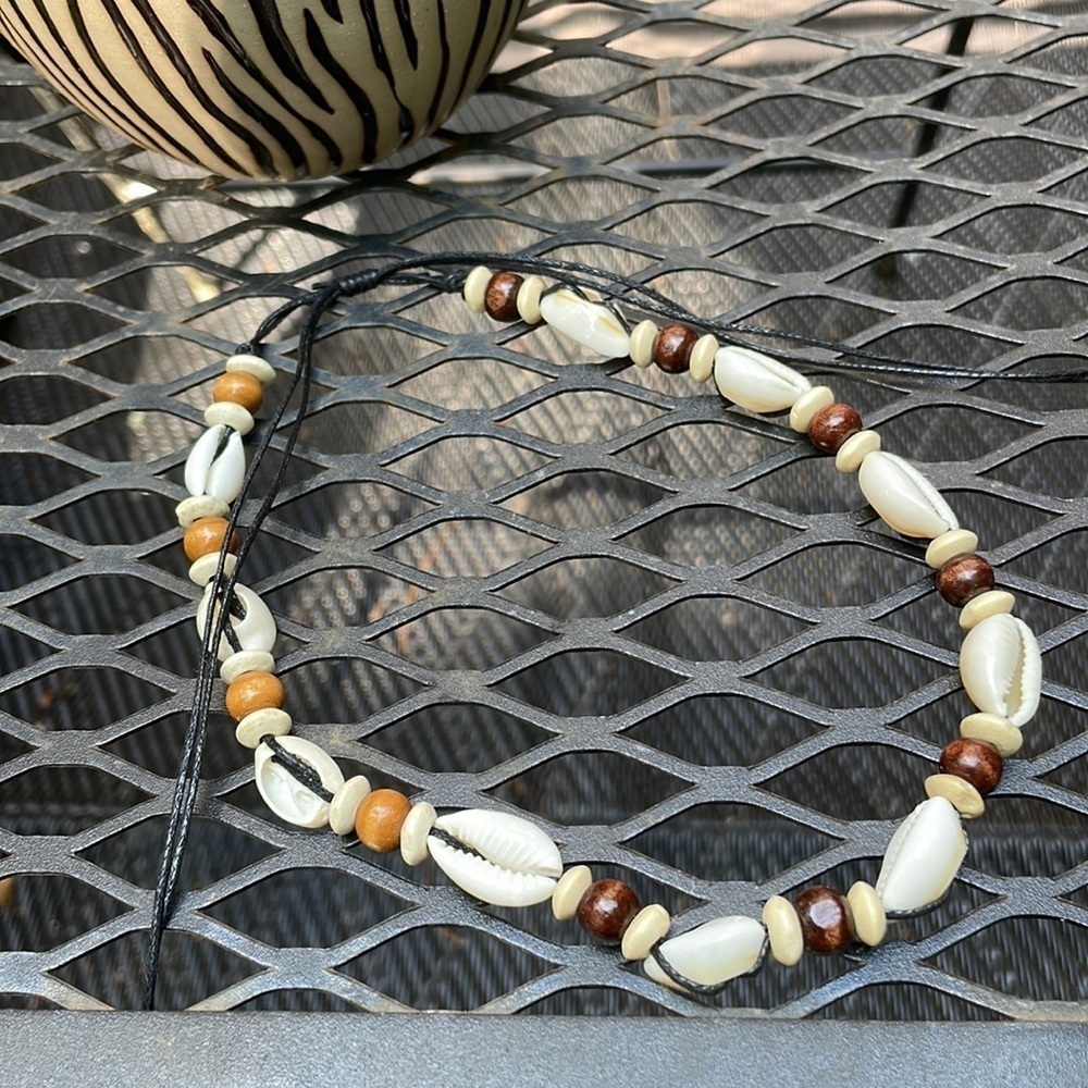 Boho Wooden Shell Beaded Necklace - Picture 11 of 14